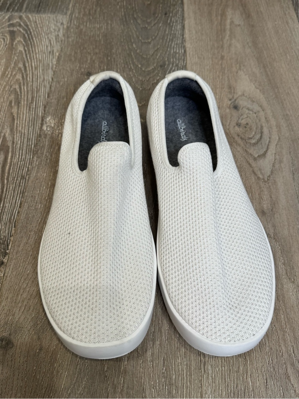 allbirds Men's White Slip-On Knit Loafers